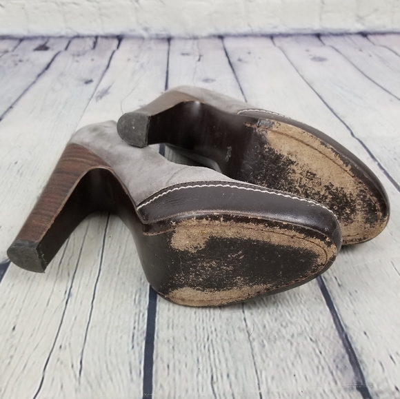 TRUE RELIGION | suede stacked heel platform heels pumps - Picture 9 of 11